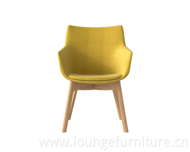 Simple Design Common Office Lounge Chair Living Wooden Legs Short Lounge Chair